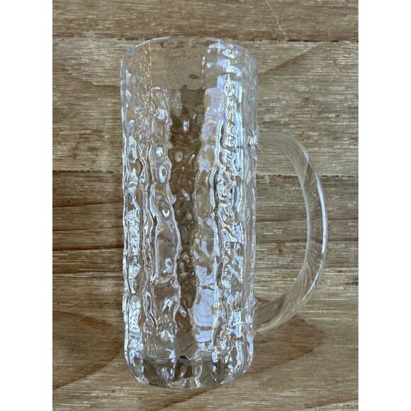 Mikasa Frostfire Rippled Textured Clear Crystal Glass Tall Mugs - Set of 4 - Picture 4 of 4